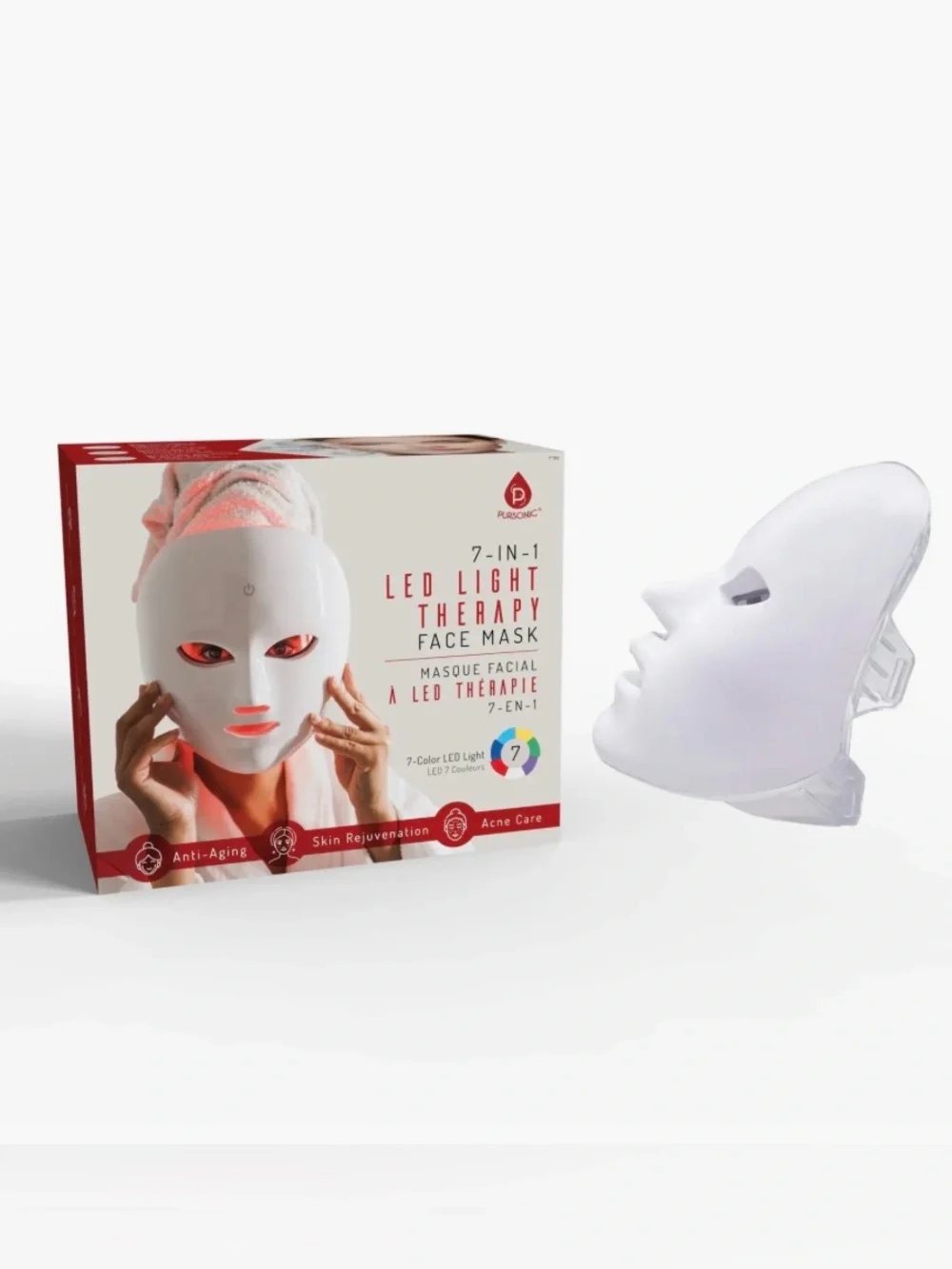 Pursonic | 7 Color LED Red Light Therapy Face Mask for Acne & Anti-Aging NWT 🏷️
